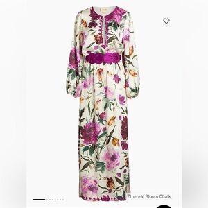 Figue Emani Floral Belted Maxi Dress. Missing Belt. Size Large.